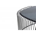 Set industriálnych konferenčných stolíkov Esme v trojuholníkovom tvare s dizajnovou podstavou z kovových káblov čierna 50 cm