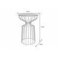 Industriálny okrúhly príručný stolík Esme s dizajnovou podstavou z tvarovaných kovových tyčí čierna 52 cm