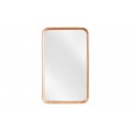 Moderné obdĺžnikové nástenné zrkadlo Courbé s rámom v prírodnej svetlej hnedej farbe z ohýbaného dubového dreva 80 cm