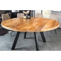 Industriálny okrúhly jedálenský stôl Steele Craft s vrchnou doskou z mangového dreva