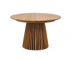 Moderný svetlohnedý jedálenský stôl Davidson okrúhly rozkladací 120-200cm