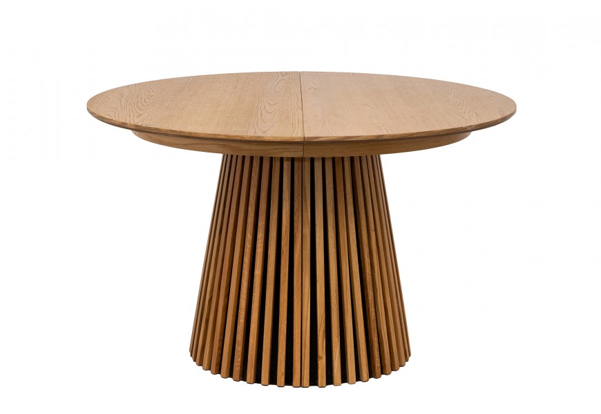 Svetlohnedý rozkladací jedálenský stôl Davidson s dvojdielnou mohutnou nohou