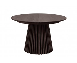 Moderný okrúhly jedálenský stôl Davidson rozkladací tmavohnedý 120-200cm