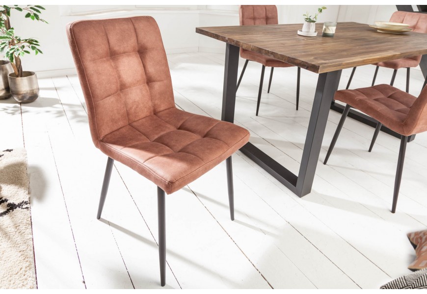 Vintage jedálenská stolička Derris s poťahom z mikrovlákna hnedej farby 87cm