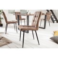 Čalúnená dizajnová stolička Modena so sivohnedým poťahom z mikrovlákna 87cm
