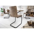 Moderná jedálenská stolička Issoire z mikrovlákna sivohnedej farby 92cm