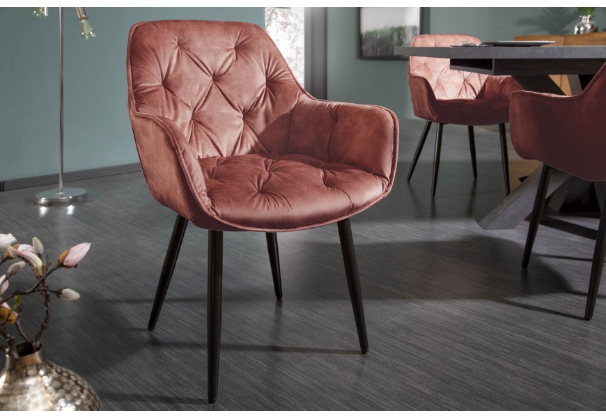 Retro dizajnové hnedé čalúnené kreslo Milano s opierkami na ruky 84cm