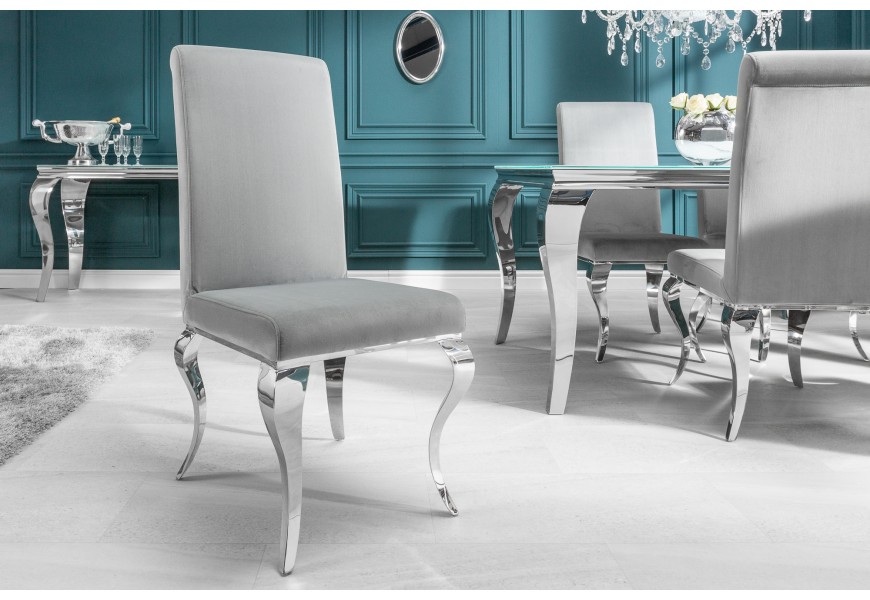 Luxusná jedálenská stolička Modern Barock stieborná