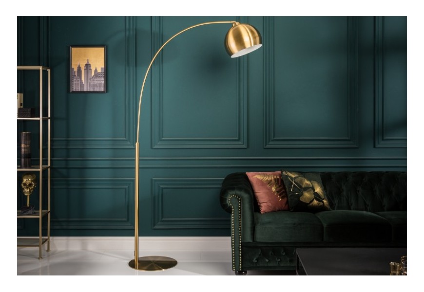 Moderná stojaca lampa Georgia v zlatej farbe 205cm