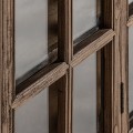 Luxusná vitrína Ethon s dvojitými skladacími sklenenými dvierkami z brestového dreva v prírodnej hnedej farbe 175 cm