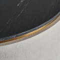 Luxusný okrúhly konferenčný stolík Gimlet v štýle art deco s čiernou mramorovou vrchnou doskou a bielou podstavou 90 cm