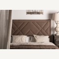 Luxusné čalúnené čelo postele Desert Rose v béžovej farbe s vybíjaným geometrickým zdobením 190 cm