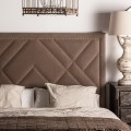 Luxusné čalúnené čelo postele Desert Rose v béžovej farbe s vybíjaným geometrickým zdobením 190 cm