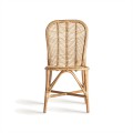 Luxusná záhradná stolička Ellazo z ratanu s opierkou s výpletom v chevron vzore svetlá hnedá 95 cm
