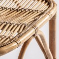 Luxusná záhradná stolička Ellazo z ratanu s opierkou s výpletom v chevron vzore svetlá hnedá 95 cm