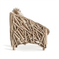 Luxusné etno záhradné kreslo Samalona z teakového dreva s dizajnom prepletených konárov svetlá hnedá 80 cm