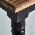 Luxusný čierny obdĺžnikový vintage jedálenský stôl Zena Noir s vyrezávanými nohami a vrchnou doskou v hnedej farbe 200 cm