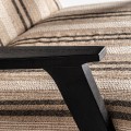 Luxusné dizajnové kreslo Asta s prúžkovaným čalúnením v odtieňoch hnedej a s čiernym dreveným rámom 73 cm