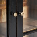 Luxusná čierna vintage štvordverová vitrína Zena Noir so skrinkami a zásuvkami v spodnej časti 205 cm