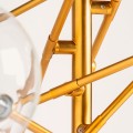 Luxusný art deco luster Sally so siedmimi sklenenými guľami na zlatej kovovej konštrukcii 125 cm