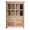 Luxusn&aacute; vidiecka vitr&iacute;na Cecil s posuvn&yacute;mi dvierkami v pr&iacute;rodnej svetlej hnedej farbe 197 cm