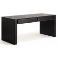 Luxusný dizajnový písací stôl Alaric s dvomi nohami a dvomi zásuvkami s masívneho mangového dreva v čiernej farbe