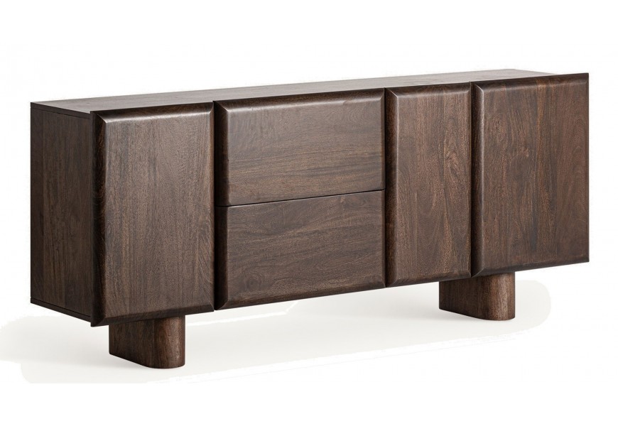 Moderná komoda Craigh v prevedení tmavohnedé masívne mango