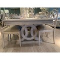 Luxusný rustikálny jedálenský stôl Nature prírodnej svetlohnedej farrby s vyrezávanými nohami 302cm