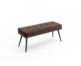 Moderná hnedá lavica Soreli s čalúnenou prešívanou sedacou časťou 100 cm