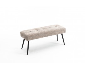Moderná dizajnová lavica Soreli s buklé čalúnením v sivo béžovom odtieni greige 100 cm