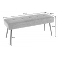 Moderná dizajnová lavica Soreli s buklé čalúnením v sivo béžovom odtieni greige 100 cm