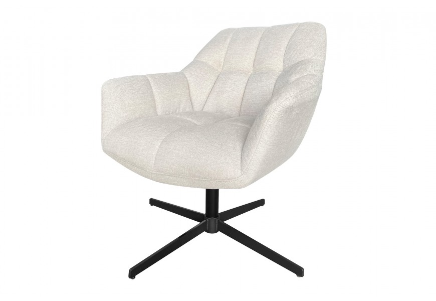 Dizajnová otočná stolička Mariposa v béžovej farbe s výškovo nastaviteľnou nohou v čiernej farbe
