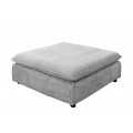 Moderný šedý štvorcový taburet Heaven s čalúneným poťahom 100cm