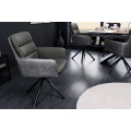 Dizajnová kožená otočná stolička Coiro v sivej farbe s industriálnym nádychom 88 cm