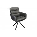 Dizajnová kožená otočná stolička Coiro v sivej farbe s industriálnym nádychom 88 cm