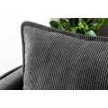 Dizajnová dvojmiestna čalúnená menčestrová sedačka Amalfi v Retro štýle v tmavo sivej farbe s industriálnym nádychom