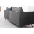 Dizajnová dvojmiestna menčestrová čalúnená sedačka Amalfi v Retro štýle s industriálnym nádychom v tmavo sivej farbe