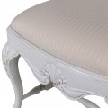 Luxusná provensalská čalúnená biela jedálenská stolička Antic Blanc s klasickým vyrezávaním 107cm 