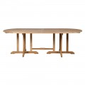 Vidiecky záhradný jedálenský stôl Telin z teakového dreva v svetlo hnedej farbe v oválnom tvare 245 cm 
