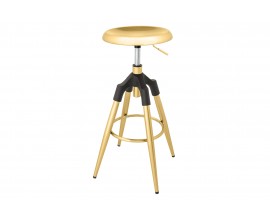 Dizajnová barová stolička Zalias v zlatej farbe 74-82 cm 