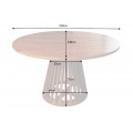 Dizajnový masívny okrúhly stôl Gire v hnedej farbe 130 cm