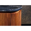 Art deco televízny stolík Gatsby s mramorovou doskou v čiernej farbe z mangového dreva 160 cm