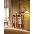 Luxusná klasická dvojdverová nízka vitrína Clasica s dvomi zásuvkami s rustikálnym zdobením 120 cm
