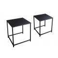 Industriálny set dvoch čiernych štvorcových konferenčných stolíkov Industria Durante 46 cm 