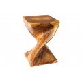 Dizajnový príručný stolík Salian z masívneho lakovaného dreva v tmavej hnedej farbe v atypickom tvare 45 cm