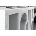 Art deco obdĺžnikový konzolový stolík Gerin v bielej farbe s Koligeometrickým obrazcom 120 cm 