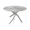 Moderný sivý okrúhly jedálenský stôl Valldemossa s mramorovou kresbou na vrchnej doske 120 cm