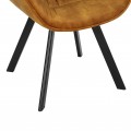 Dizajnová horčicová žltá stolička Antik s prešívaným čalúnením a opierkami na ruky 67 cm