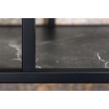 Industriálny regál Industria Marble s policami s mramorovým dizajnom v antracitovej čiernej farbe 185 cm