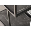 Industriálny čierny regál Industria Marble v antracitovom odtieni a policami s mramorovým dizajnom 185 cm 